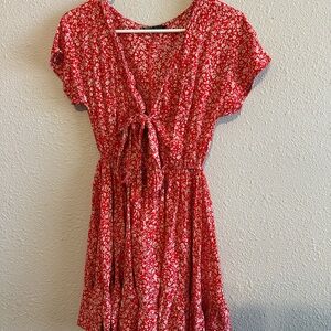 SHEIN Red Floral Mini Dress